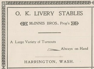 O.K. Livery Stables Advertisement in 1903