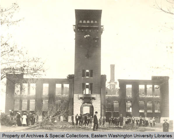 Aftermath of the Normal School fire 1912