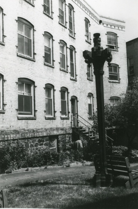 Courtyard inside the San Marco Apartments.