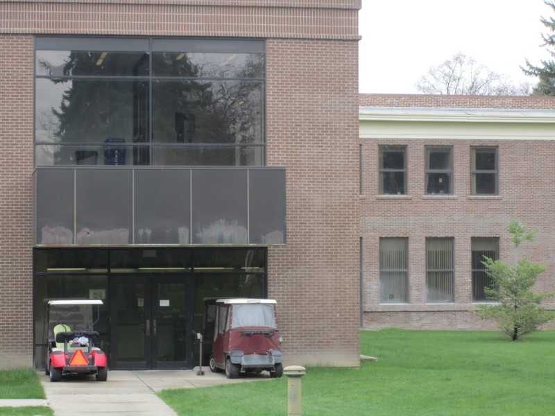 View from outside Huston Hall