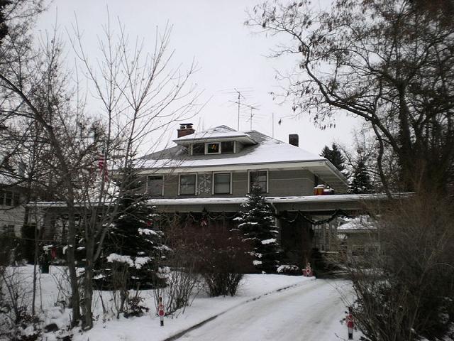The Richardson house in the winter
