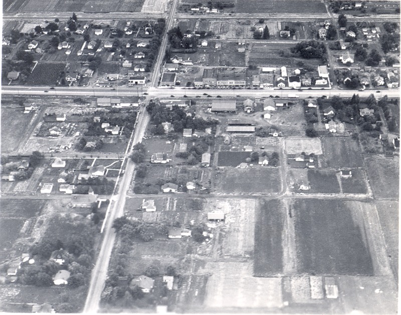 Aerial Photo of Pines & Sprague corridor - Opportunity, WA, circa 1940.