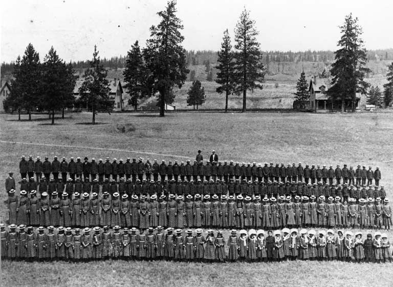 Spokane Indian Students at Fort Spokane, c. 1904