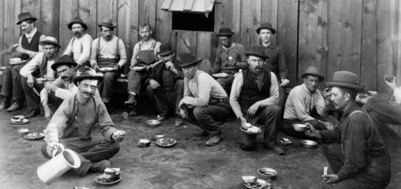 Miners on strike, circa 1899.