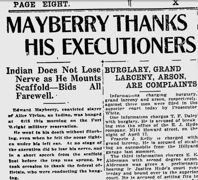 Mayberry Thanks His Executioners