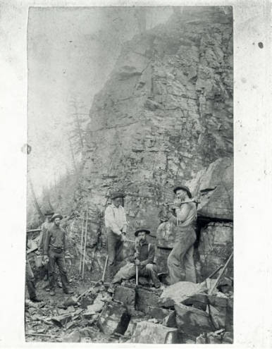 Laying railroad bed