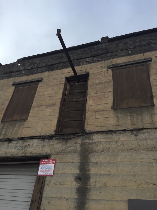 Ice pulley still attached to a Spokane building